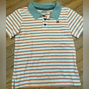 Hurley Kids Polo with Orange and Gray Stripes 7